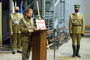 Przemawia Dziekan Prawosławny Straży Granicznej ksiądz ppłk SG Adam Weremijewicz. Przemawia Dziekan Prawosławny Straży Granicznej ksiądz ppłk SG Adam Weremijewicz.