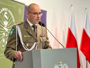 Przemawia ppłk. SG Rafał Grzejszczak. Przemawia ppłk. SG Rafał Grzejszczak.
