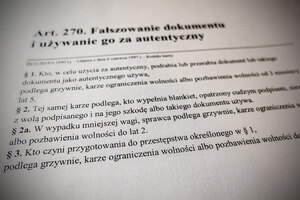 Treść artykułu 270 kodeksu karnego. Treść artykułu 270 kodeksu karnego.