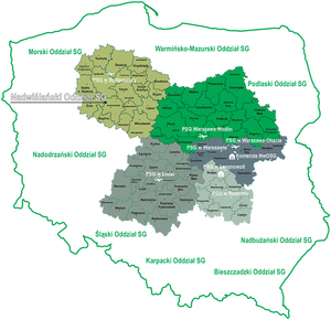Mapa zasięgu terytorialnego NwOSG 