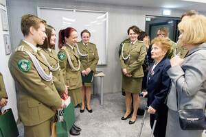 Rozmowa z funkcjonariuszkami w siedzibie Nadwiślańskiego Oddziału SG. Rozmowa z funkcjonariuszkami w siedzibie Nadwiślańskiego Oddziału SG.