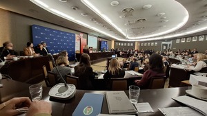 Widok ogólny na salę konferencyjną. Widok ogólny na salę konferencyjną.